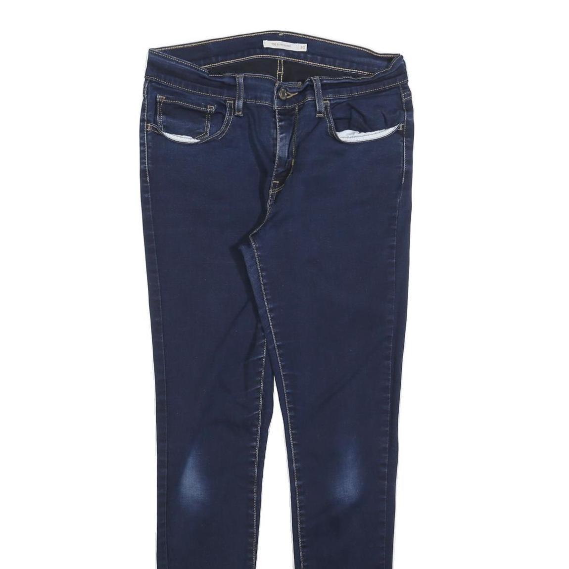 LEVI'S Womens 710 Slim Blue Denim Jeans Cotton Blend Zip W30 L32 Skinny Fit