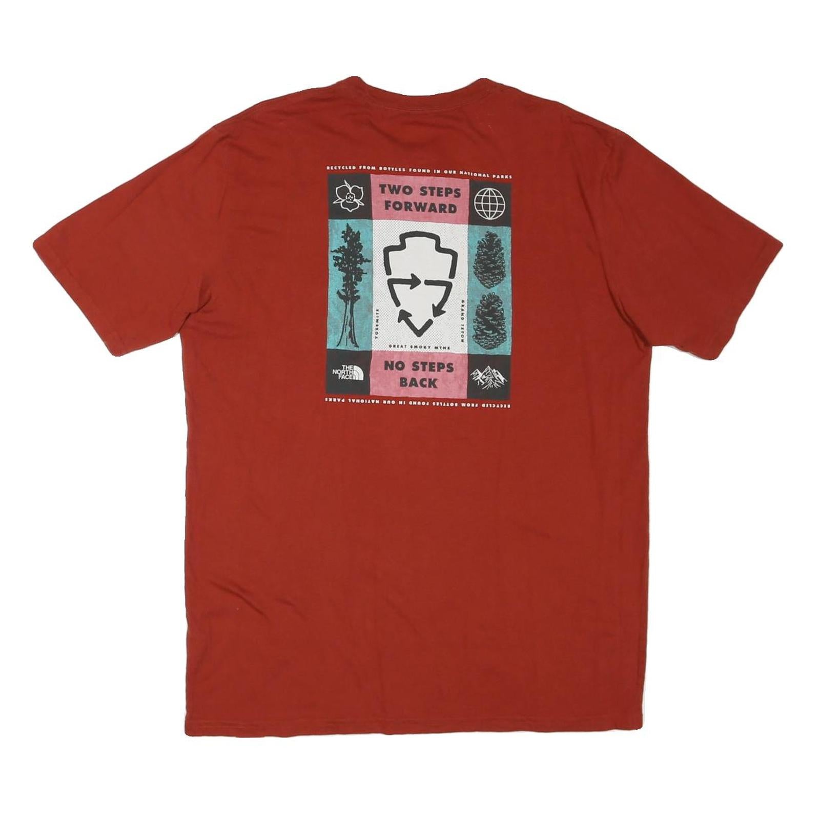 THE NORTH FACE Mens Red T-Shirt L Short Sleeve Crew Neck Cotton Blend Pocket