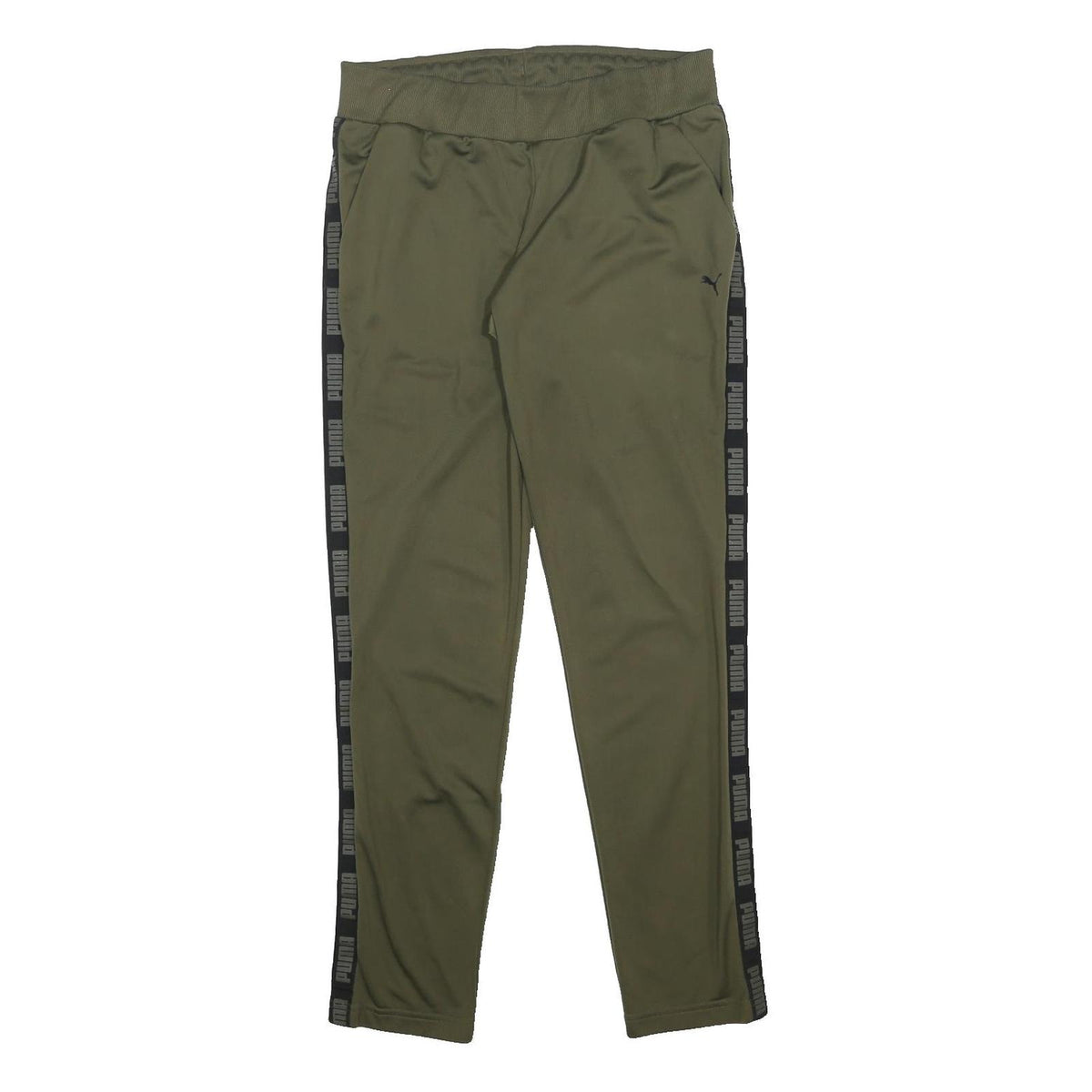 PUMA Womens Leggings Green & Black Slim Tapered UK 18 W30 L30 Sports Casual