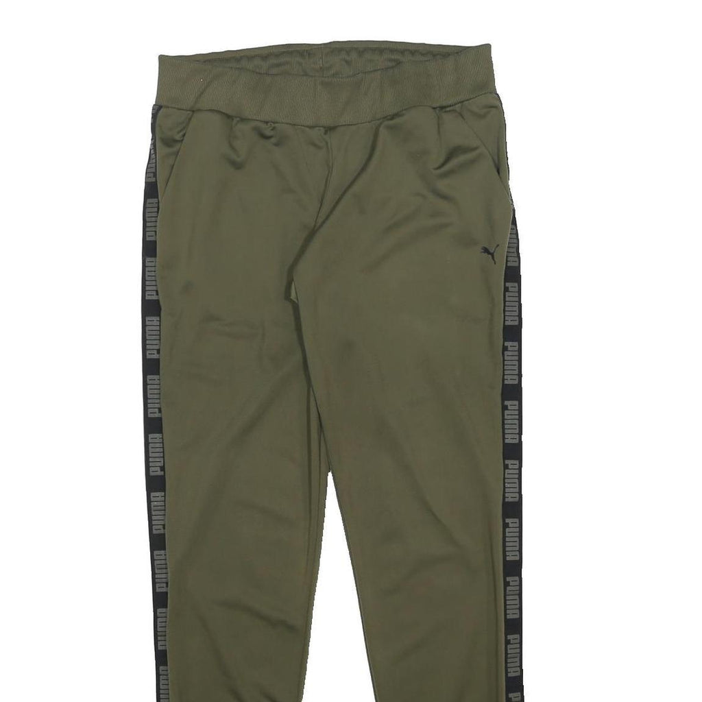 PUMA Womens Leggings Green & Black Slim Tapered UK 18 W30 L30 Sports Casual
