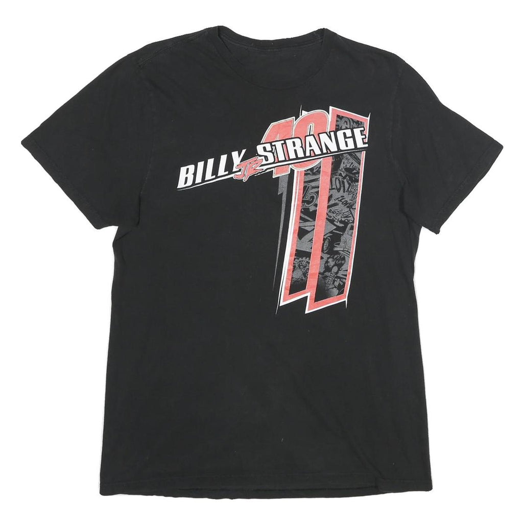 Mens Black Billy Strange 40 Graphic T-Shirt S Short Sleeve Crew Neck Racing