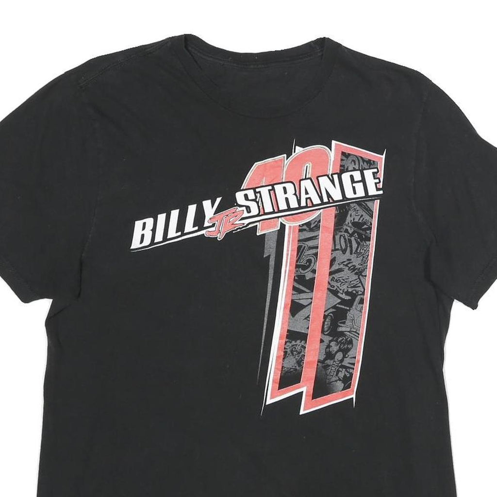 Mens Black Billy Strange 40 Graphic T-Shirt S Short Sleeve Crew Neck Racing