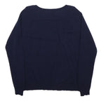 APT. 9 Womens Navy Blue Aqua Grey Patterned Crew Neck Basic Knit M Jumper