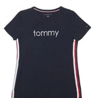 TOMMY HILFIGER Womens Navy Blue Cotton Blend Bodycon Jersey Short Sleeve Mini