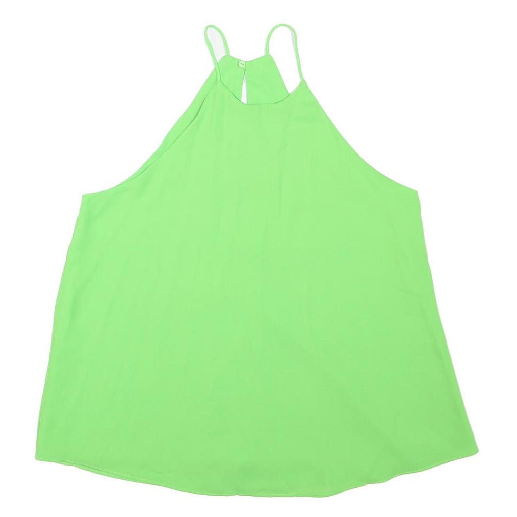 ZARA Womens Green Sleeveless Halter Neck Top XS Lightweight Summer