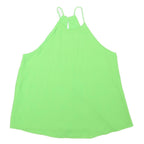ZARA Womens Green Sleeveless Halter Neck Top XS Lightweight Summer