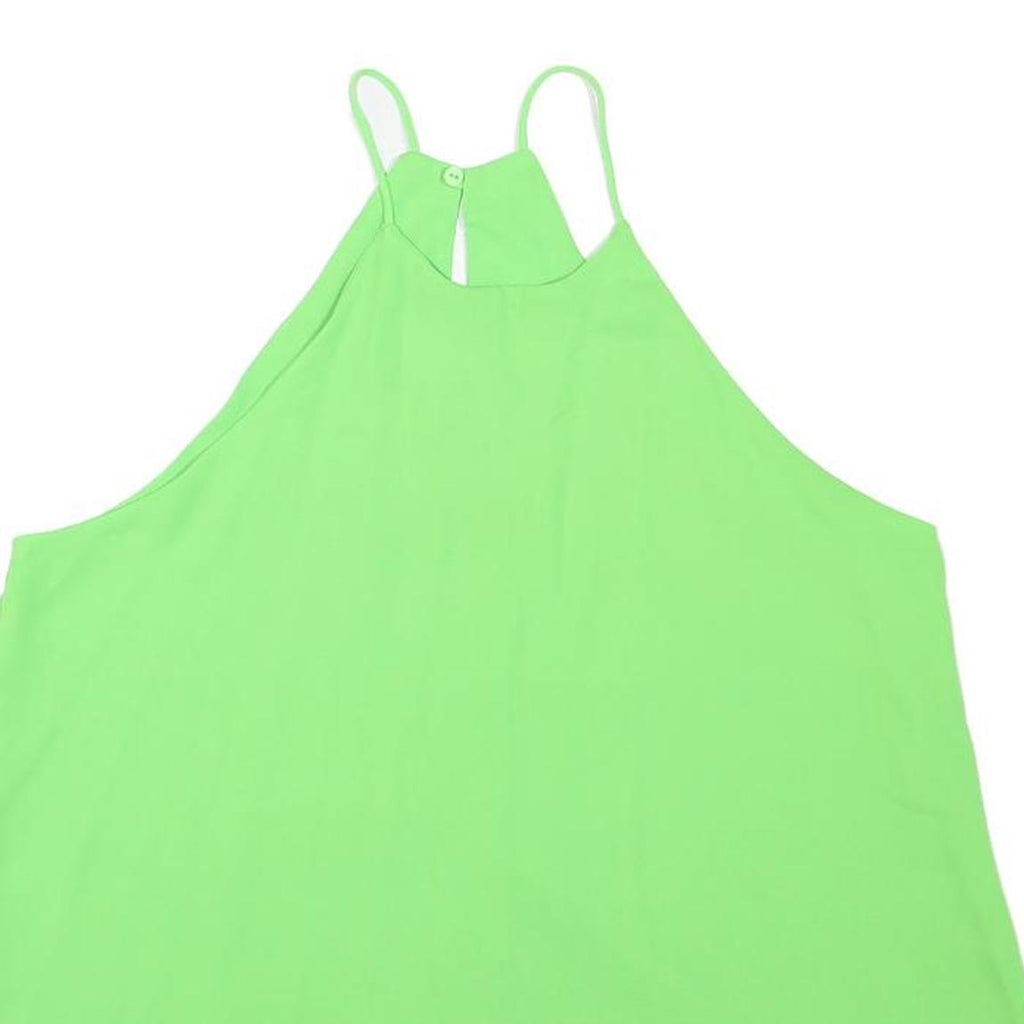 ZARA Womens Green Sleeveless Halter Neck Top XS Lightweight Summer