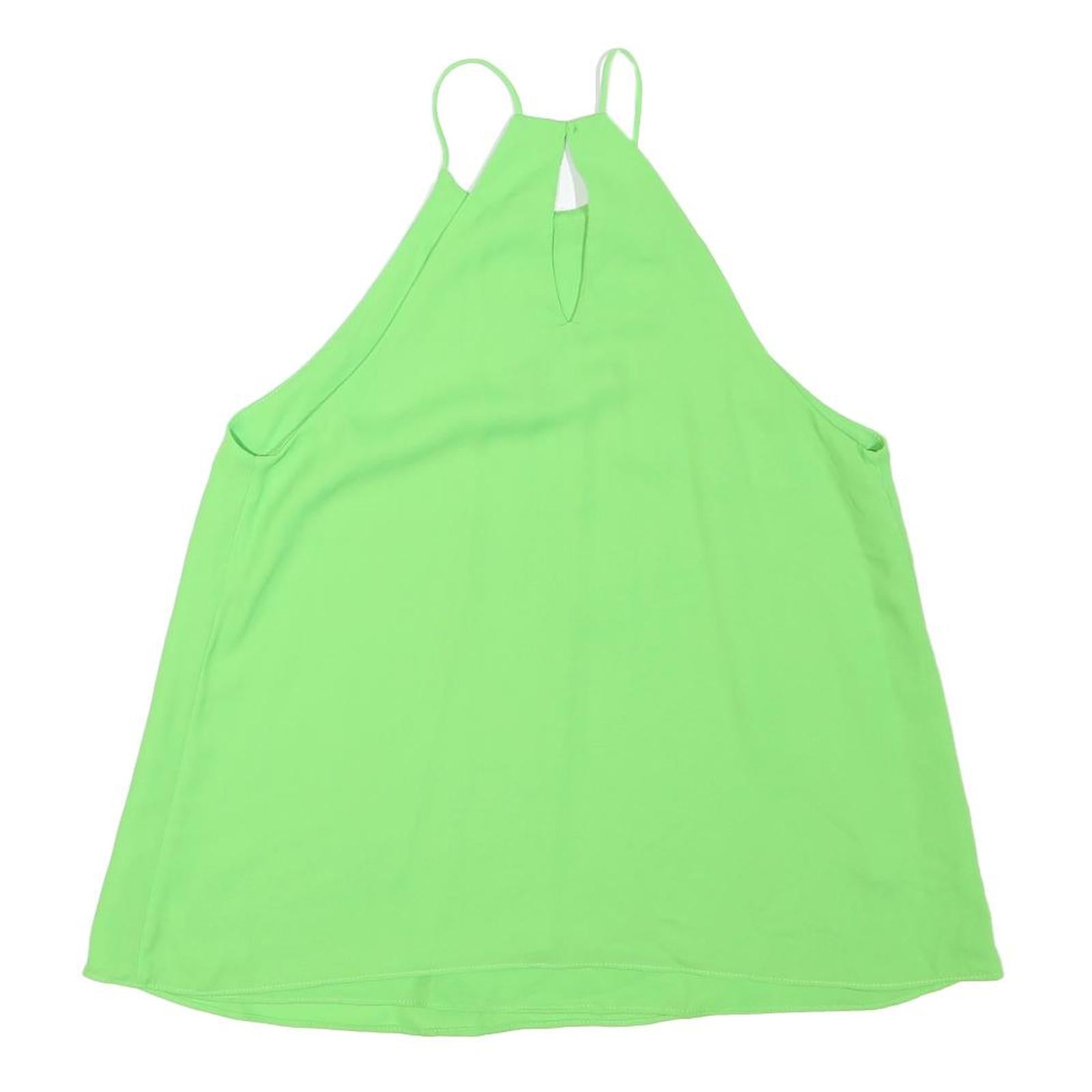 ZARA Womens Green Sleeveless Halter Neck Top XS Lightweight Summer