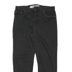 GO WEST Mens Regular Black Denim Jeans W35 L29 Cotton Blend Zip Pocket