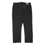 GO WEST Mens Regular Black Denim Jeans W35 L29 Cotton Blend Zip Pocket