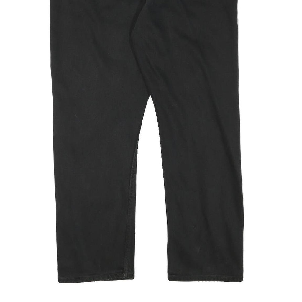 GO WEST Mens Regular Black Denim Jeans W35 L29 Cotton Blend Zip Pocket