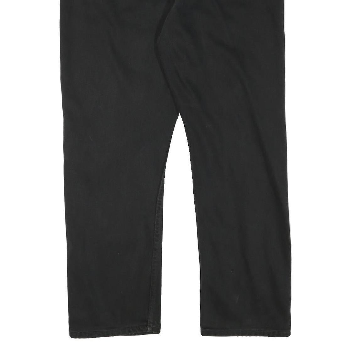 GO WEST Mens Regular Black Denim Jeans W35 L29 Cotton Blend Zip Pocket