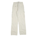 BERSHKA Womens Cotton Blend Relaxed Cargo Trousers Beige W25 L32 Casual Utility