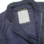 ALPHA INDUSTRIES Mens Navy Bomber Jacket S Nylon Plain Zip Sleeve Pocket