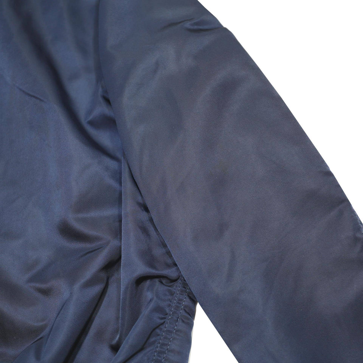 ALPHA INDUSTRIES Mens Navy Bomber Jacket S Nylon Plain Zip Sleeve Pocket