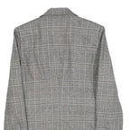 ZARA BASIC Womens Grey Check Blazer Jacket S Woven Classic Button Closure