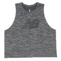 NEW BALANCE Womens Grey Sleeveless Crew Neck Crop T-Shirt S Sports Gym Top
