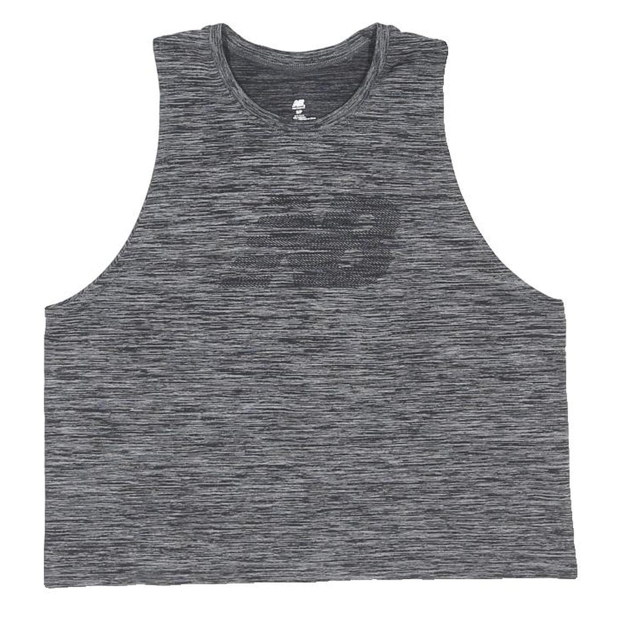 NEW BALANCE Womens Grey Sleeveless Crew Neck Crop T-Shirt S Sports Gym Top