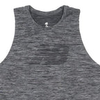 NEW BALANCE Womens Grey Sleeveless Crew Neck Crop T-Shirt S Sports Gym Top