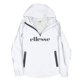 ELLESSE Womens White Hoodie Jacket UK 8 Polyester Zip Lightweight Logo