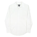 CALVIN KLEIN JEANS Mens White Patterned Shirt M Cotton Blend Button Closure