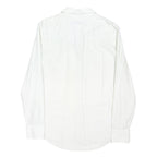 CALVIN KLEIN JEANS Mens White Patterned Shirt M Cotton Blend Button Closure