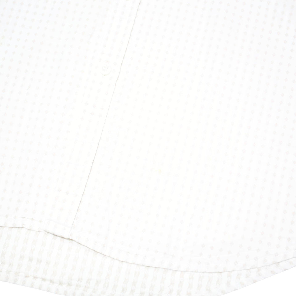 CALVIN KLEIN JEANS Mens White Patterned Shirt M Cotton Blend Button Closure