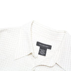 CALVIN KLEIN JEANS Mens White Patterned Shirt M Cotton Blend Button Closure