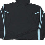 ADIDAS Womens Black & Light Blue Track Jacket XL Polyester Blend Zip Hooded