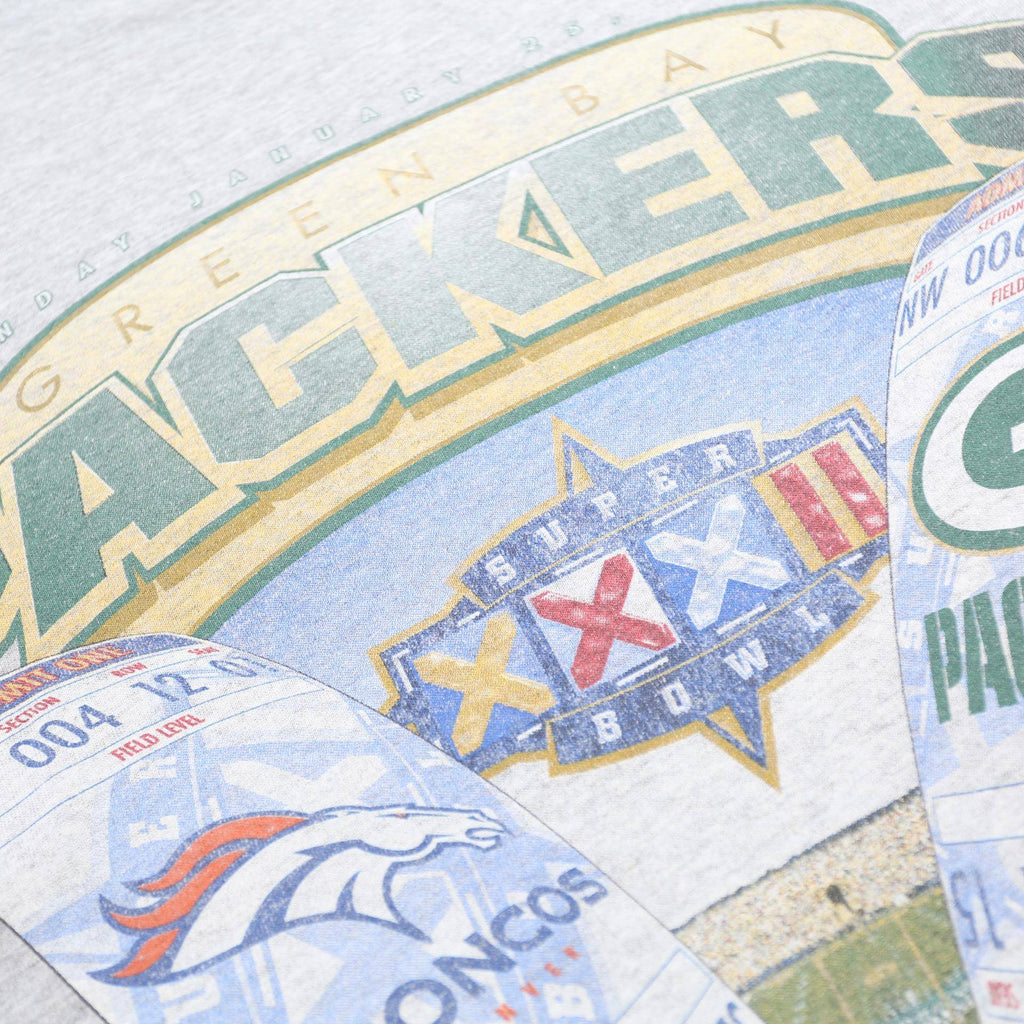 STARTER 1998 Starter Green Bay Packers Super Bowl XXXII Mens Grey T-Shirt XL
