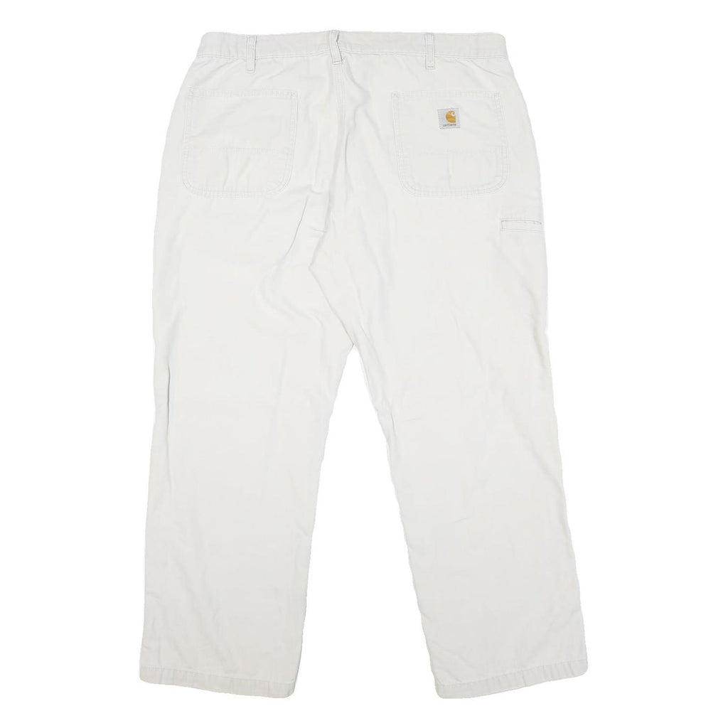 CARHARTT Mens Cotton Blend White Workwear Regular Straight Trousers W36 L28