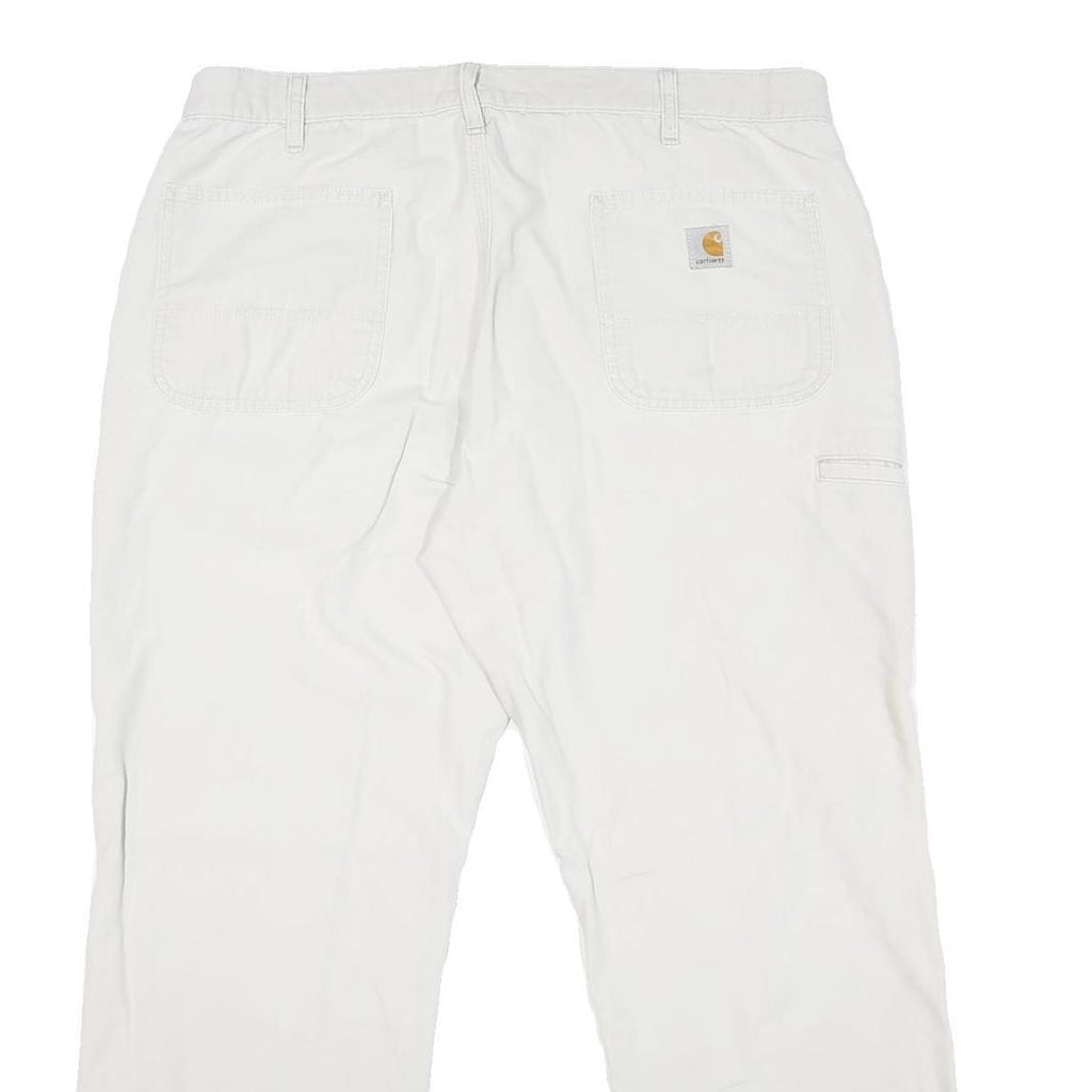 CARHARTT Mens Cotton Blend White Workwear Regular Straight Trousers W36 L28