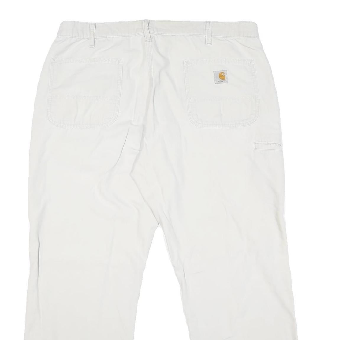 CARHARTT Mens Cotton Blend White Workwear Regular Straight Trousers W36 L28