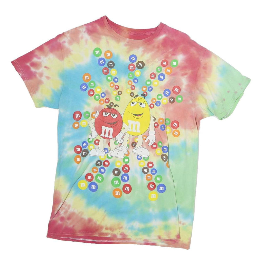 M&MS Mens Multi Tie Dye Graphic T-Shirt M Short Sleeve Crew Neck Colourful Print