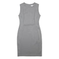 CALVIN KLEIN Womens Grey Sleeveless Sheath Woven Dress Size S Elegant Workwear