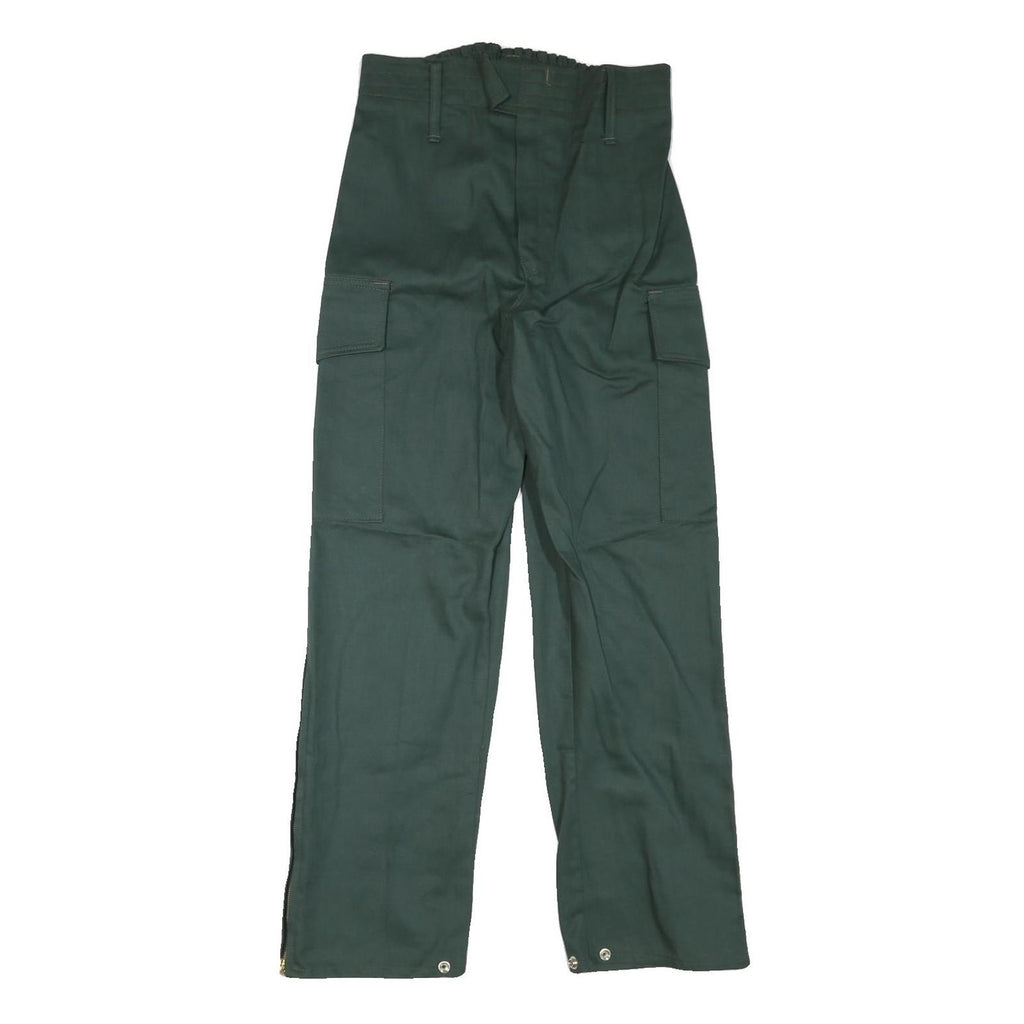 ITEX Mens Cotton Blend Green Relaxed Cargo Trousers W30 L30 Zippered Leg