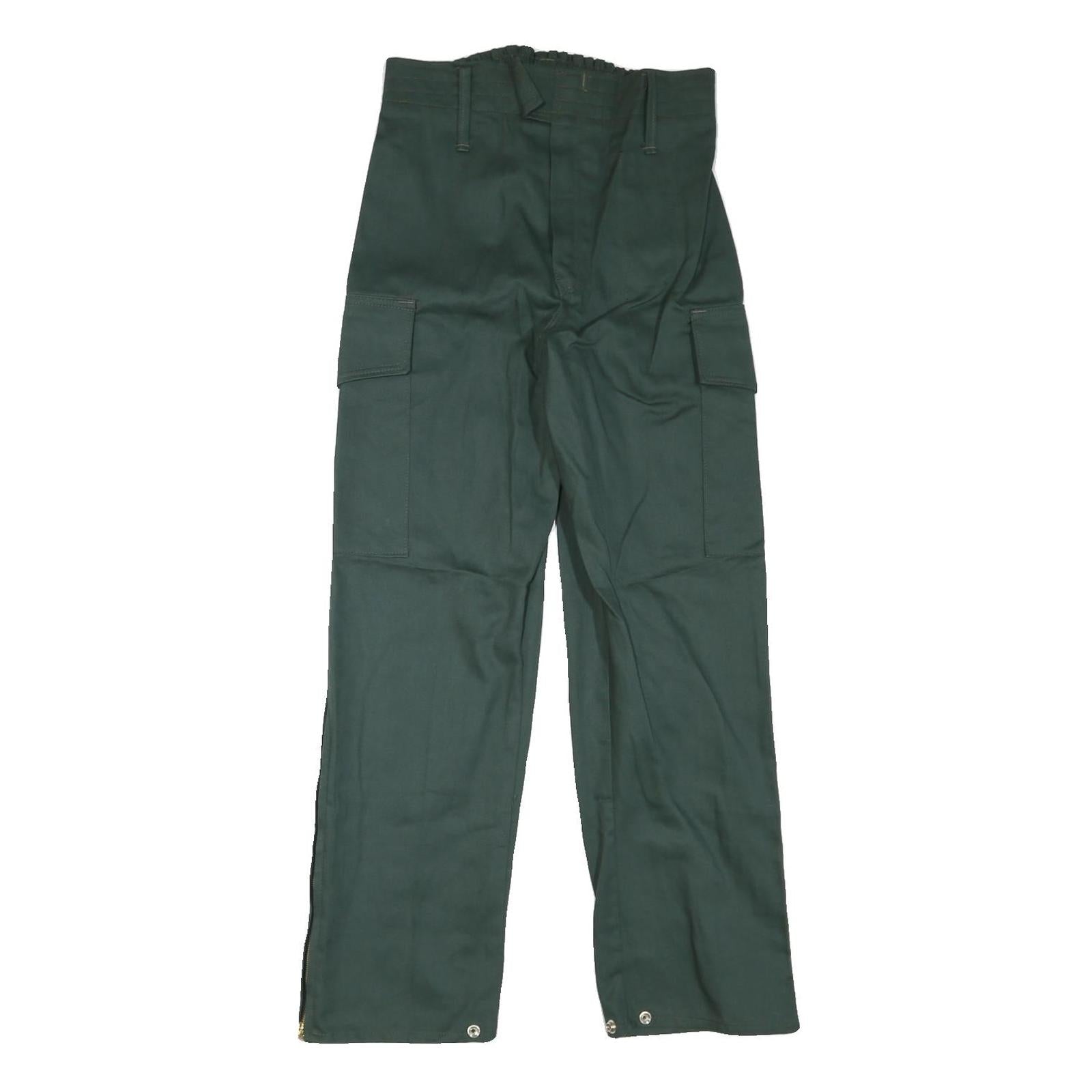 ITEX Mens Cotton Blend Green Relaxed Cargo Trousers W30 L30 Zippered Leg