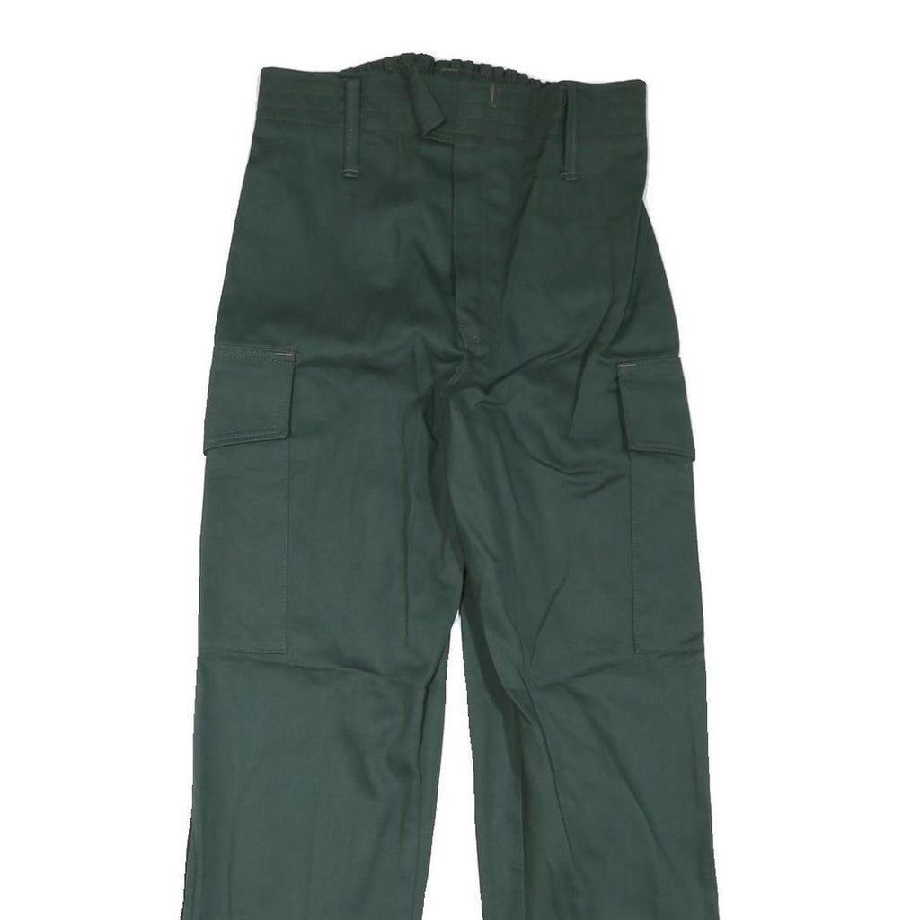 ITEX Mens Cotton Blend Green Relaxed Cargo Trousers W30 L30 Zippered Leg