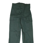 ITEX Mens Cotton Blend Green Relaxed Cargo Trousers W30 L30 Zippered Leg
