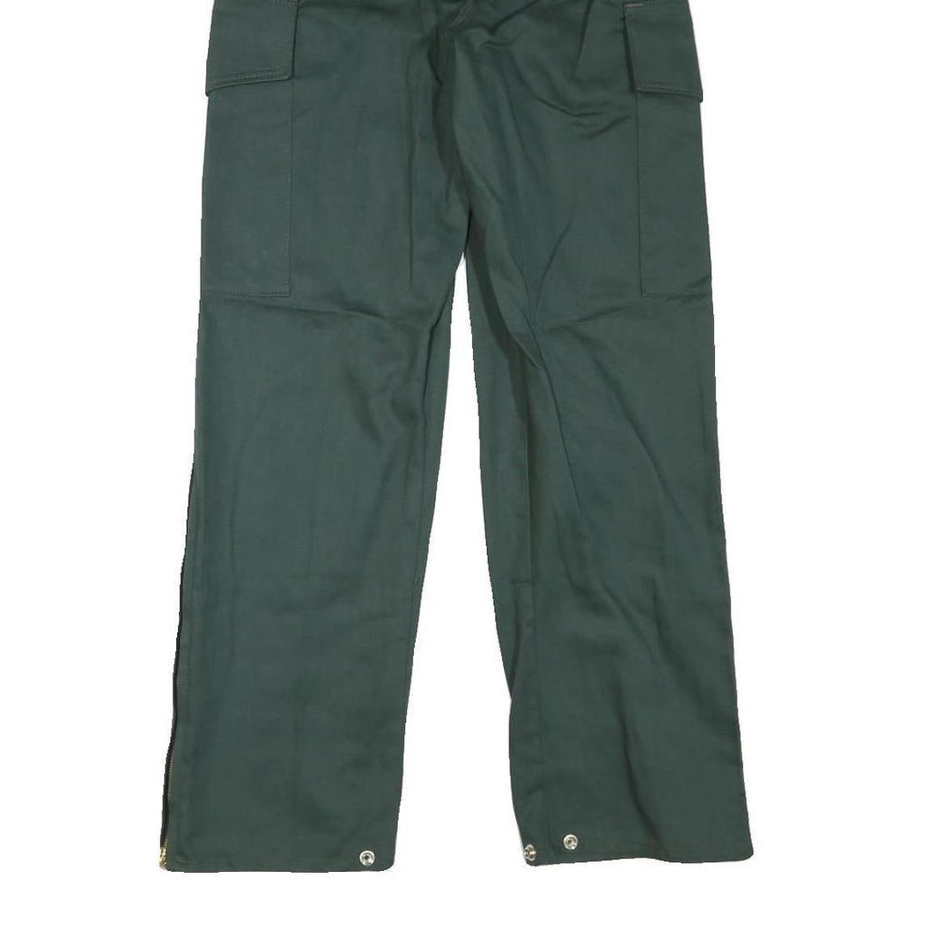 ITEX Mens Cotton Blend Green Relaxed Cargo Trousers W30 L30 Zippered Leg