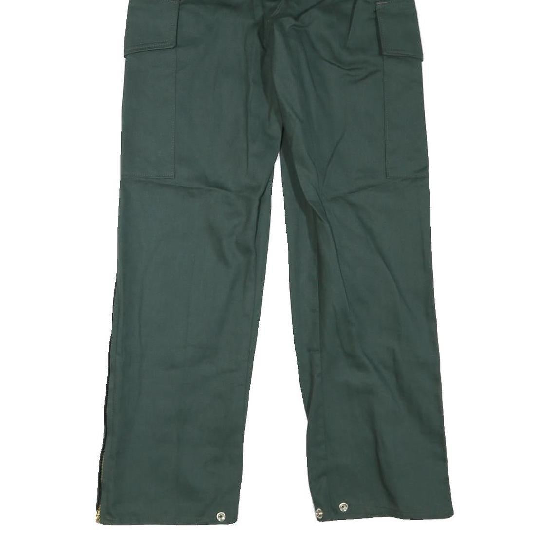 ITEX Mens Cotton Blend Green Relaxed Cargo Trousers W30 L30 Zippered Leg