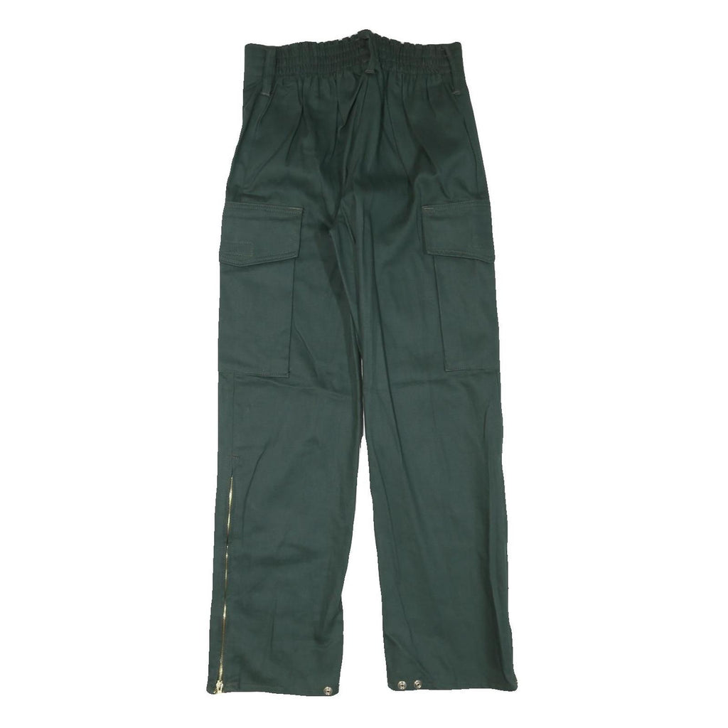 ITEX Mens Cotton Blend Green Relaxed Cargo Trousers W30 L30 Zippered Leg