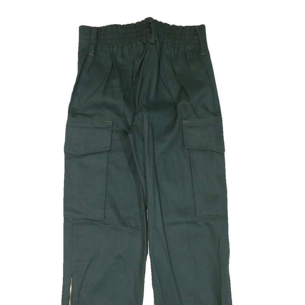 ITEX Mens Cotton Blend Green Relaxed Cargo Trousers W30 L30 Zippered Leg