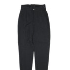 Womens Black Polyester Blend Regular Fit Straight Leg Trousers W26 L32