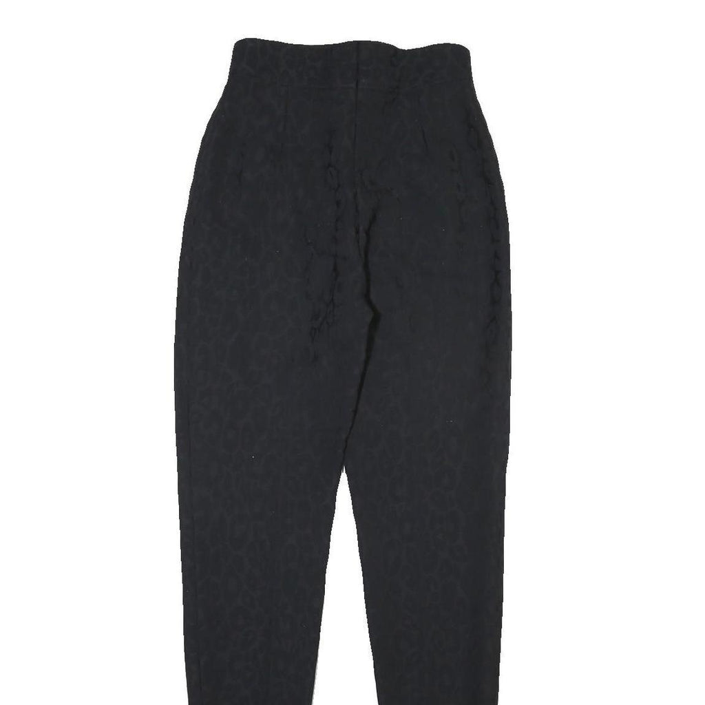 Womens Black Polyester Blend Regular Fit Straight Leg Trousers W26 L32