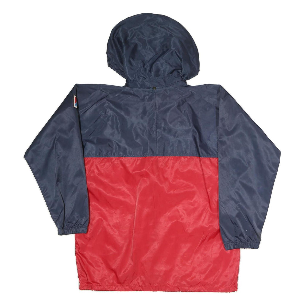 PACIFIC SPORT Mens Navy & Red Zip Jacket L Polyester Colourblock Hooded Outdoor