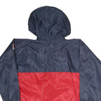 PACIFIC SPORT Mens Navy & Red Zip Jacket L Polyester Colourblock Hooded Outdoor