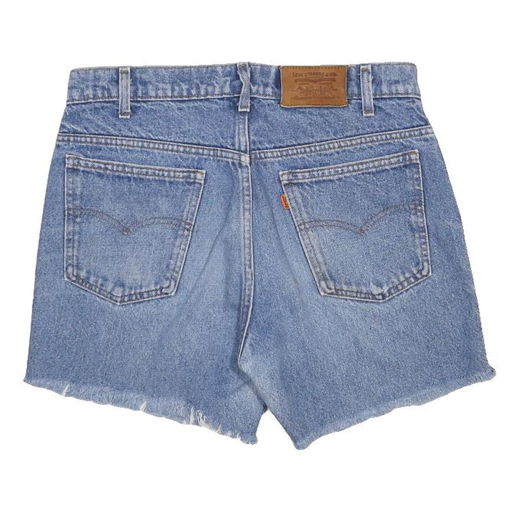 LEVI'S Womens Denim Blue Casual Cut-Off Shorts M W32 Frayed Hem Classic Fit
