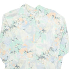 Womens Printed Blouse Blue 3/4 Sleeve Crazy Pattern XL