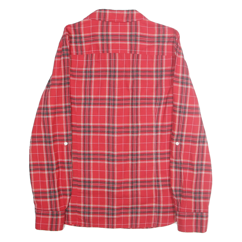TOMMY HILFIGER Womens Red Plaid Cotton Shirt M Checked Button Down